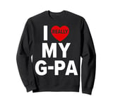 I Love (Heart) My G-Pa Grandpa Kids Granddaughter Grandson Sweatshirt