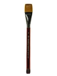 Winsor & Newton Series 295 Golden Nylon & Natural Hair Pony Short Handle Brush-Flat Wash 1", Nickel, 1 Inches