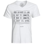 T-Shirt Homme Citations Célèbres Coluche Pour Critiquer Les Gens Il Faut Les Connaître Et Pour Les Connaître Il Faut Les Aimer