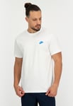 Nike Sportswear Club Mens T Shirt in White Blue Jersey - Size X-Large