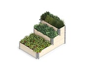 Upyard Stepped Bed - Jardinière surélevée Moderne en palettes - Jardinière surélevée modulaire à Plusieurs Niveaux en Bois Naturel pour Jardin et terrasse - 120 x 80 x 58,5 cm - Bois Naturel