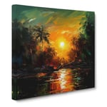 Apocalypse Now Palette Knife Painting No.1 Canvas Wall Art Print Ready to Hang, Framed Picture for Living Room Bedroom Home Office Décor, 50x50 cm (20x20 Inch)