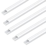 10Pcs Cable Trunking, Bolatus Mini Trunking Cord Hider to Hide Wires Self Adhesive Cable Tidy for Wall Mount TV Cables Cover Wire Trunk White 40cm x12mm x 8mm (L x W x H)