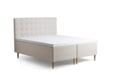 Tempur - Promise Ramsäng Ivory 180x200 Pro Plus SmartCool 8cm Mjuk Metallben Krom 19cm från Sleepo