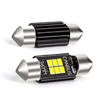 XELORD Festoon 36MM C5W LED Ampoules 6000K,Blanc Veilleuse LED Voiture,pour Feux de Dôme,Feux de Coffre,Feux d'Immatriculation DC 12V,Pack de 2