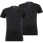 Levis 2P Base V-Neck T-shirt Svart bomull Small Herr