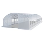 TOOLPORT Serre de Jardin Serre Tunnel Plastique Robuste 4x10m - Bâche PE 180g/m² blanc transparent