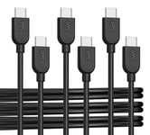 Cable Matters 3-Pack Extreme Flexible USB C Charging Cable 1.8m in Black, Support 60W PD, Apple CarPlay, Android Auto, USB C to USB C Cable for iPhone 15/15 Pro/15 Pro Max, iPad, Galaxy S23