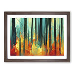 Awesome Abstract Forest Vol.3 H1022 Framed Print for Living Room Bedroom Home Office Décor, Wall Art Picture Ready to Hang, Walnut A2 Frame (64 x 46 cm)