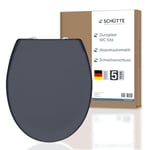 SCHÜTTE 82604-A Abattant WC avec abaissement automatique, couvercle de WC et fermeture rapide pour le nettoyage, couvercle de WC en plastique thermodurci (charge max, de la lunette 250kg) anthracite