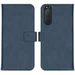 Coque pour Sony Xperia 5 II Portefeuille Etui Housse Bleu foncé iMoshion