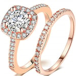 2st Ringar Cubic Zirconia Stapelbara - Storlek 8 / Rose Gold Rosa guld