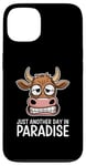 Coque pour iPhone 13 Just Another Day In Paradise Cow Humour Sarcasme Femmes Hommes