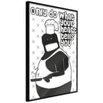 Plakat - Only Do What Your Heart Tells You - 20 x 30 cm - Sort ramme