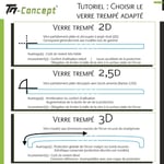 TM-Concept® Verre trempé incurvé 3D - Apple Iphone 7 Plus - Noir - intégral