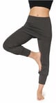 Bellivalini Pantalon 3/4 Capri avec Jupe Courte pour Femmes Flare Sport Yoga Jogging Pilates pour l'été Legging Jupette BLV50-276 (Mélange foncé, XXL)