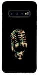 Coque pour Galaxy S10 Microphone camouflage – Vintage Singer Live Music Lover