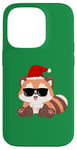 Coque pour iPhone 14 Pro Red Panda Père Noël drôle Red Panda Humour de Noël