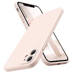 SURPHY Coque en Silicone Compatible avec iPhone 11, Caoutchouc Silicone Cover avec Bord Plat (Protection Individuelle pour Chaque Objectif) Housse Étui pour iPhone 11 6,1“ (Rose)