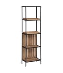 Meuble Etagère 4 niveaux en Bois et Métal Noir H 176 cm