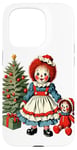 Coque pour iPhone 15 Pro Raggedy Ann Obtient une poupée jouet le jour de Noël