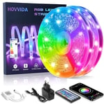 HOVVIDA Ruban LED 20M, 30 LED/Mètre, 24V RVB Bande LED, 600 LED, APP et Télécommande, Synchronisation de la Musique, Mode Minuterie, pour Chambre, Salle de Jeux, Fête, Festival