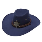 Vintage Western Cowboy -hattu miehille Naisten leveälierinen keinonahka juhlahattu Gentleman Cowgirl Jazz Caps Mongolialaiset lippalakit