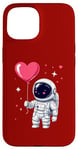 Coque pour iPhone 15 Adorable ballon flottant en forme de cœur Explorateur spatial