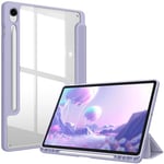 FINTIE Coque pour Samsung Galaxy Tab S9 FE 10.9 Pouces/Galaxy Tab S9 11 Pouces 2023 - Housse Arrière Transparente Claire Etui Antichoc Veille/Réveil Automatique, Lilas