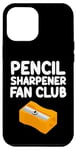 Coque pour iPhone 13 Pro Max Taille-crayon Fan Club rotatif manuel en graphite