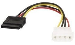 Cable interne PC avec fiche Molex 5,25 pouces male ET fiche SATA Cordons Alimentation 15 cm