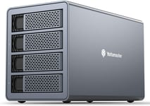 4 Baies Boitier Disque Dur,Soutien 4X16Tb 2,5""/3,5""Sata Hdd,Aluminium Station D'Accueil Avec Ventilateur Silencieux 80 Mm-Usb3.0 To Sata3.0 6Gbps