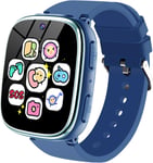 Montre Connectée Enfant - Montre Intelligente Pour Enfants Avec Appel Sos Jeux Pédomètre Caméras Musique Torche Reveil - Smartwatch Téléphone Enfants De 4 À 12 Ans Fille Garçon (Bleu Foncé)[Q616]