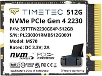 SSD NVMe PCIe 3D NAND Vitesse de Lecture/écriture jusqu'à Compatible avec Lenovo Thinkpad X1 Nano Gen 2/ThinkPad 11e Yoga Gen 6/Thinkpad E15 (2230 Gen 4x4 512GB)