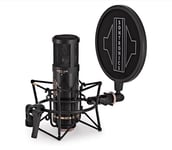 SONTRONICS STC-3X Professional 3-Pattern LDC XLR Studio Condenser Microphone. Broadcast, Podcast & Recording Vocals. Shock Mount, Pop Shield & Cable. Lifetime Mic Warranty - Designed in UK – Black