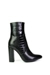 'Sugar' Block High Heel Zip-Up Ankle Boots With a Pointed Toe