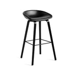 HAY - About a Stool AAS33 High, Black Footrest, Black Oak/Cat.6 Sense Cognac - Barstolar - Hee Welling - Metall/Trä/Plast