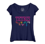 T-Shirt Femme Col Echancré Tetris Jeux Vidéo Retro Gaming Vintage