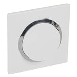 Legrand - Interrupteur ou va-et-vient dooxie 10AX + plaque carrée blanche/chromé + griffes, Blanc