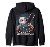 Merry Christmas Horror Fan Slasher 80s-Themed Zip Hoodie