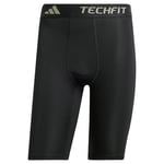 adidas Men's TECHFIT COMPRESSION TRAINING SHORT TIGHT, Black, XS