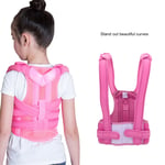 (Pink M) Back Brace Shoulder Waist Spine Back Straightener For Women