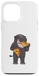 Coque pour iPhone 13 Pro Max Hippopotame pygmée mangeur de pizza Animaux sauvages