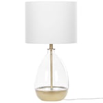 Beliani - Lampe de table Base en Verre Abat-jour Blanc Doré Design Glamour Okari