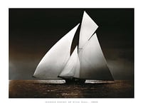 Editions Braun W03866 Affiche Photography Collection Iverna Yacht at Full Sail, 1895 Papier Noir 40 x 50