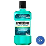 2x Listerine Mouthwash 500 Ml. Collmint Green