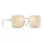 CHANEL Square Sunglasses CH4240 Clear/Mirror Gold