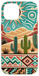 iPhone 14 Southwest Red Rocks Desert Cacti Cactus Turquoise Brown Case