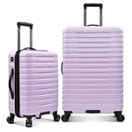 U.S. Traveler Boren Valise de Voyage Rigide en Polycarbonate Robuste avec 8 roulettes pivotantes et poignée en Aluminium, Lavande, 2-Piece Set, Valise Rigide à roulettes pivotantes à 8 Roues avec