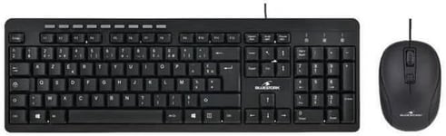 Bluestork ¿ Pack Clavier Et Souris Filaire ¿ Design Ergonomique - 9 Raccourcis Multimedia ¿ Noire Azerty Francais